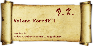 Valent Kornél névjegykártya