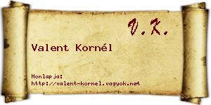 Valent Kornél névjegykártya