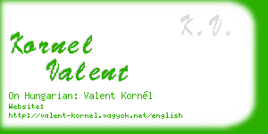 kornel valent business card